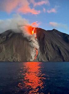 Isole Eolie Stromboli in eruzione